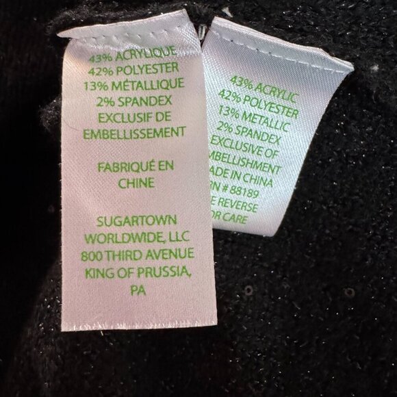 LILLY PULITZER Ruth Black Sequin Sparkle Holiday Christmas Sweater Dress S - Picture 5 of 6